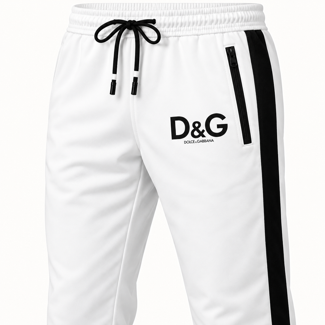Men's Dolce and Gabbana Dri-Fit TrackSuit | Color: White | View 4