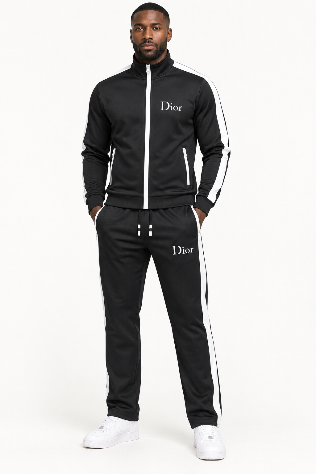 Men's Dior Dri-Fit TrackSuit | Color: Black | View 1