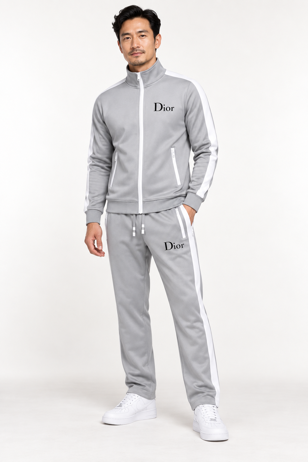Men's Dior Dri-Fit TrackSuit | Color: Grey | View 2