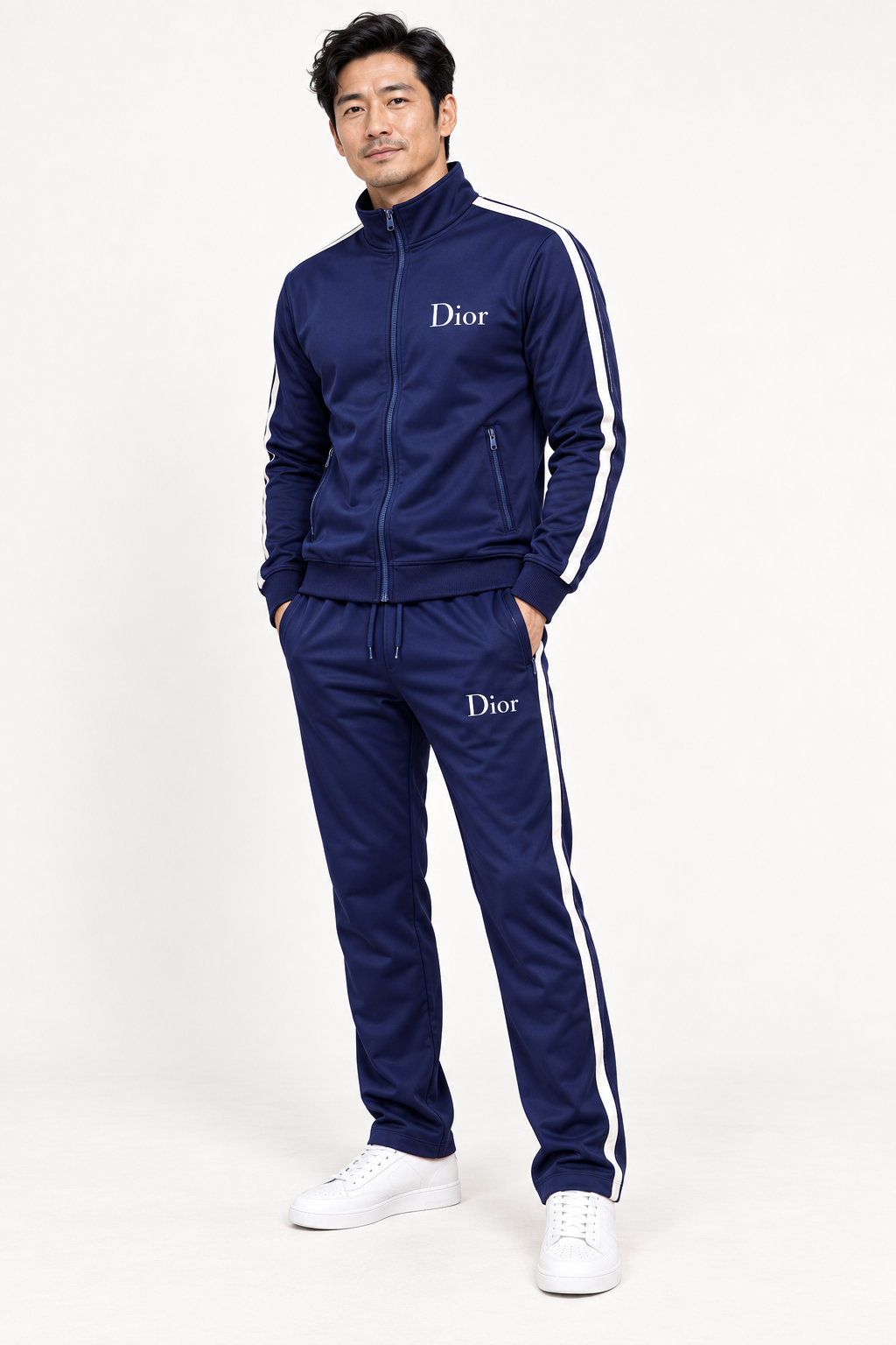 Men's Dior Dri-Fit TrackSuit | Color: Navy | View 2