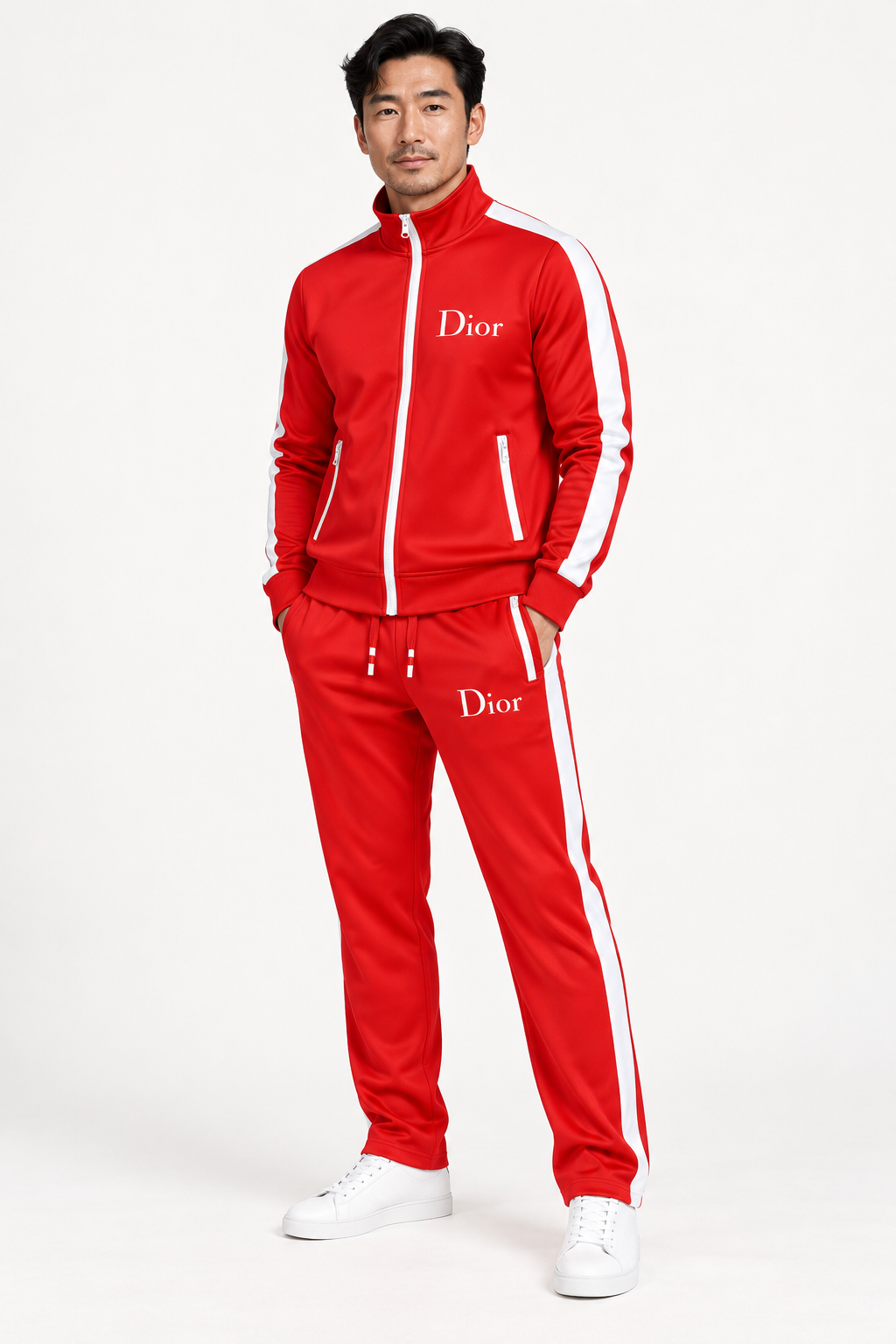 Men's Dior Dri-Fit TrackSuit | Color: Red | View 2