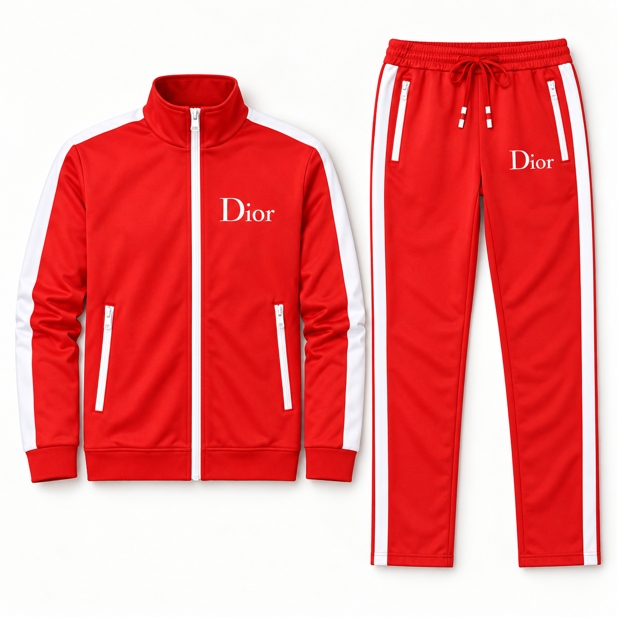 Men's Dior Dri-Fit TrackSuit | Color: Red | View 5