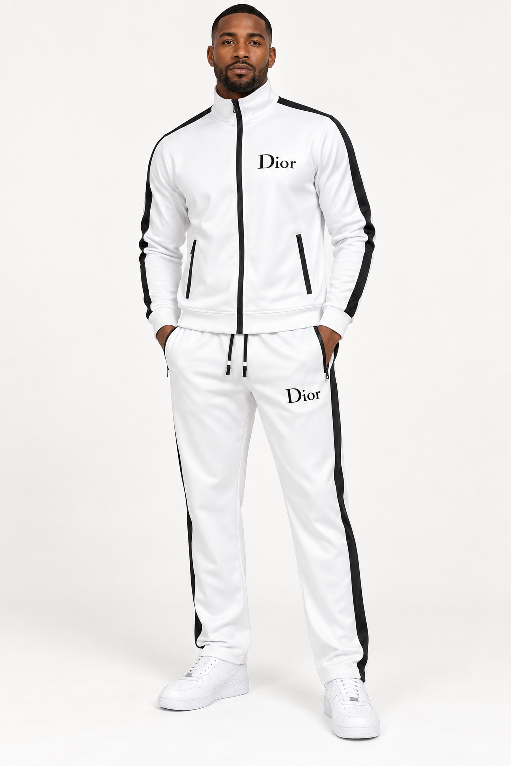 Men's Dior Dri-Fit TrackSuit | Color: White | View 1