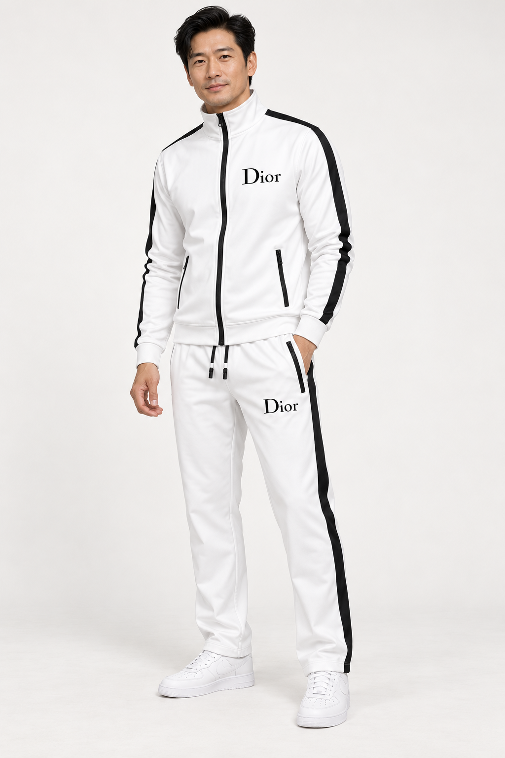 Men's Dior Dri-Fit TrackSuit | Color: White | View 2
