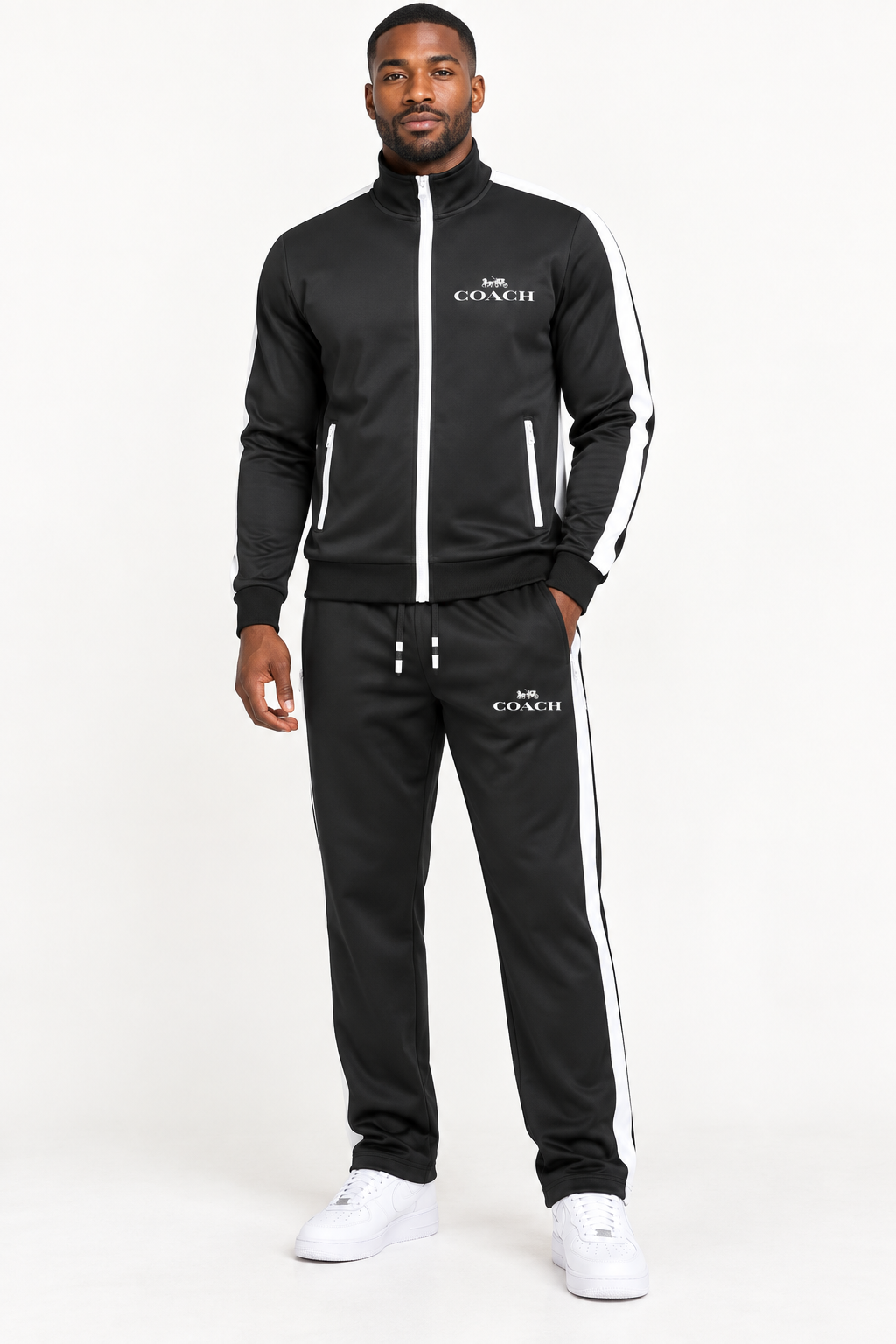 Men's Coach Dri-Fit TrackSuit | Color: Black | View 1