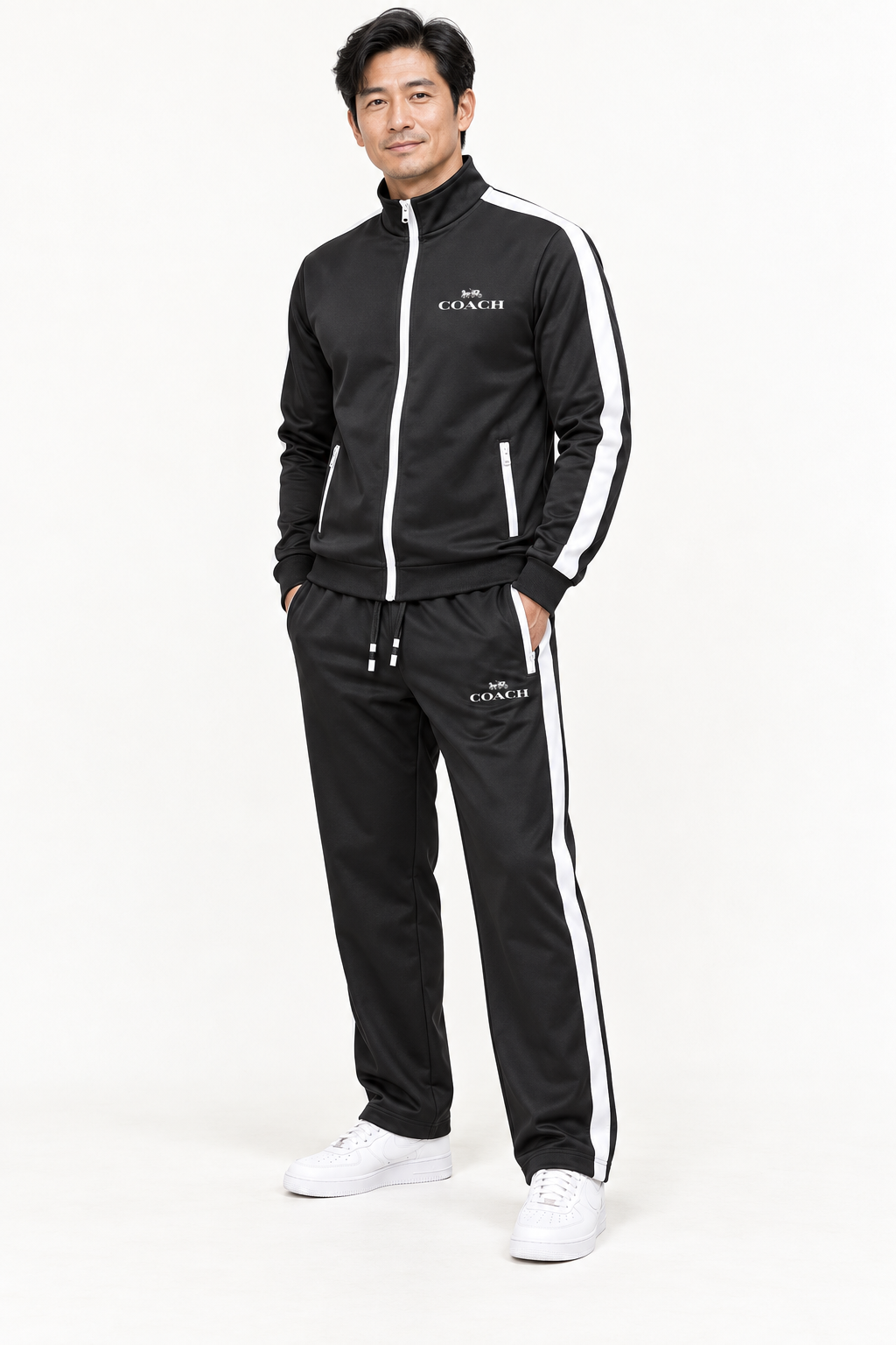 Men's Coach Dri-Fit TrackSuit | Color: Black | View 2