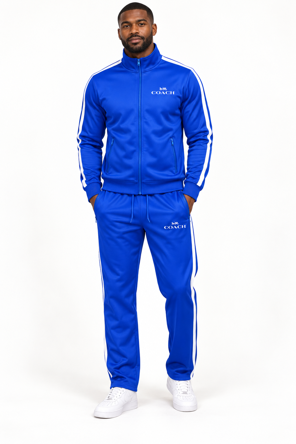 Men's Coach Dri-Fit TrackSuit | Color: Blue | View 1