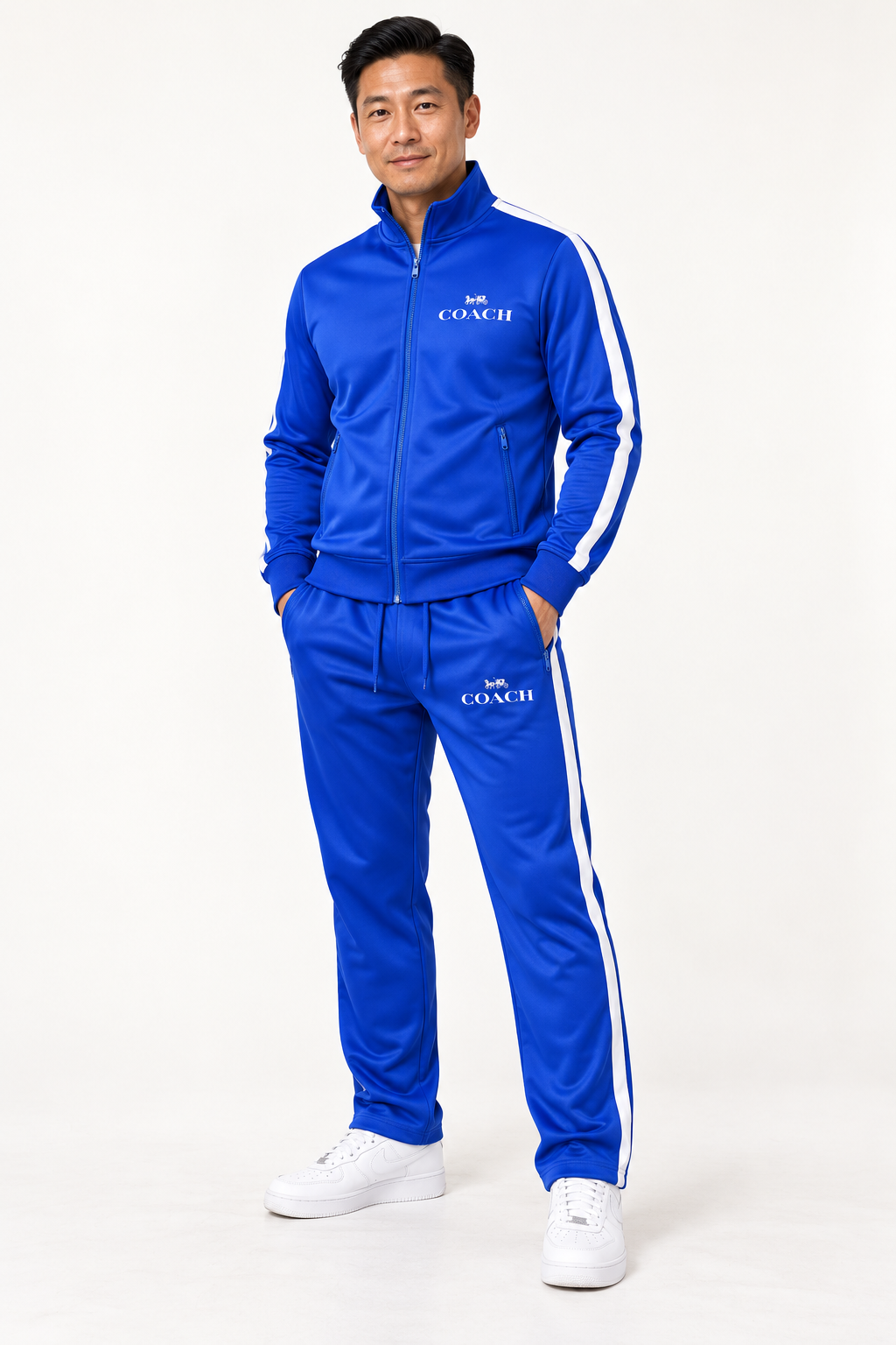 Men's Coach Dri-Fit TrackSuit | Color: Blue | View 2