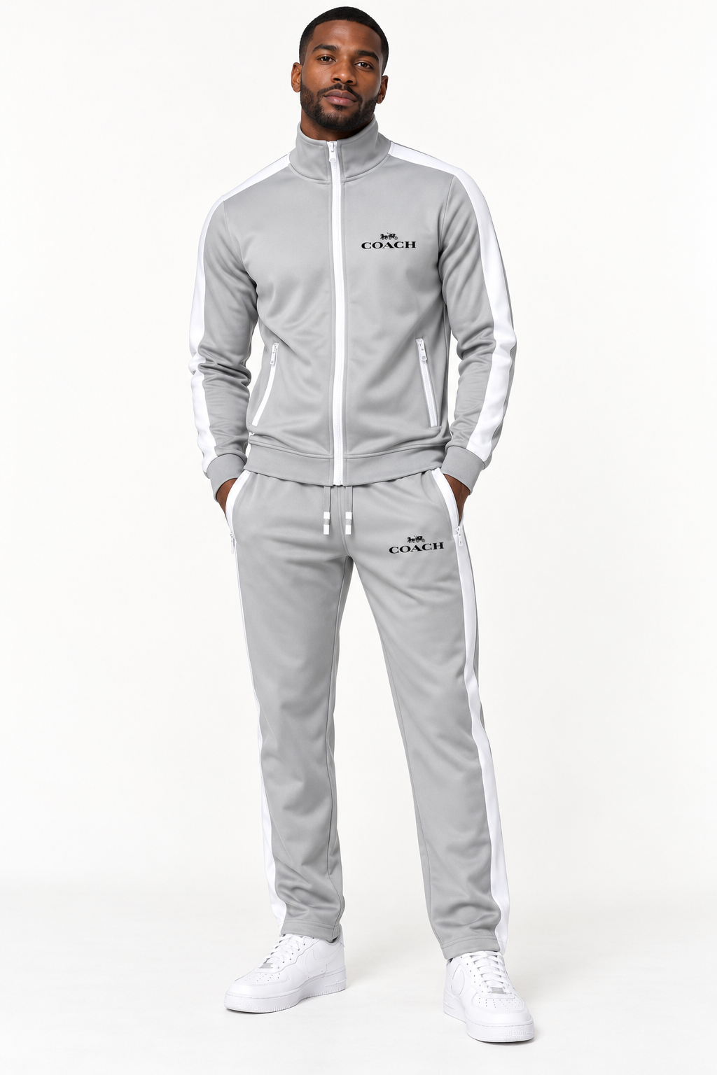 Men's Coach Dri-Fit TrackSuit | Color: Grey | View 1