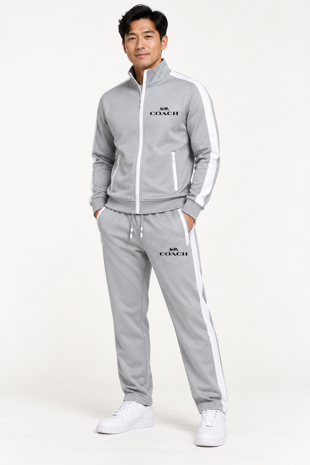 Men's Coach Dri-Fit TrackSuit | Color: Grey | View 2