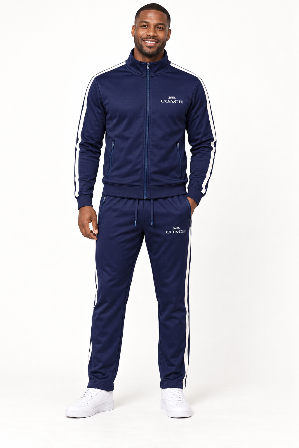 Men's Coach Dri-Fit TrackSuit | Color: Navy | View 1