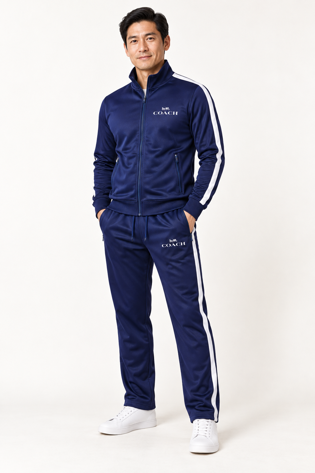 Men's Coach Dri-Fit TrackSuit | Color: Navy | View 2