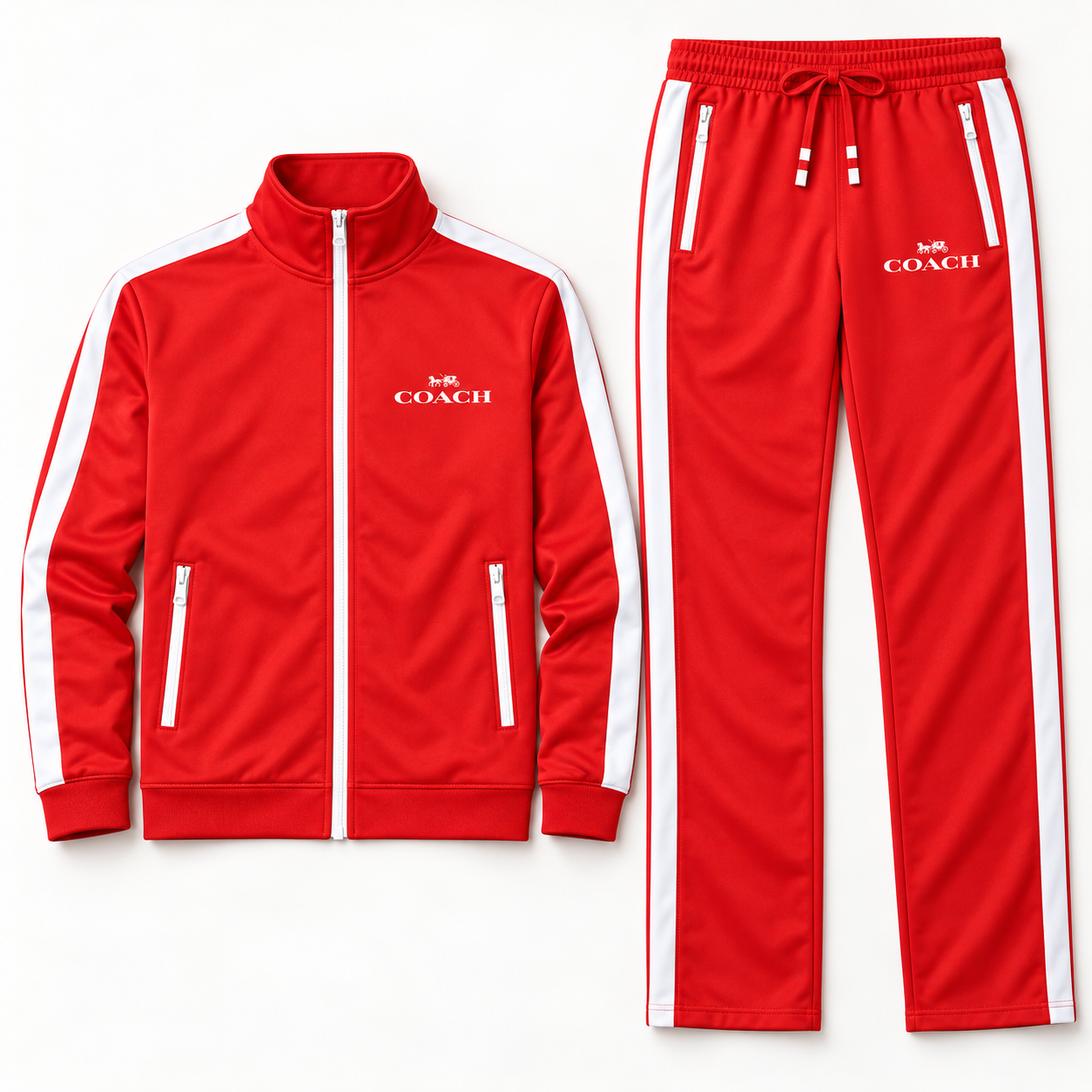 Men's Coach Dri-Fit TrackSuit | Color: Red | View 5
