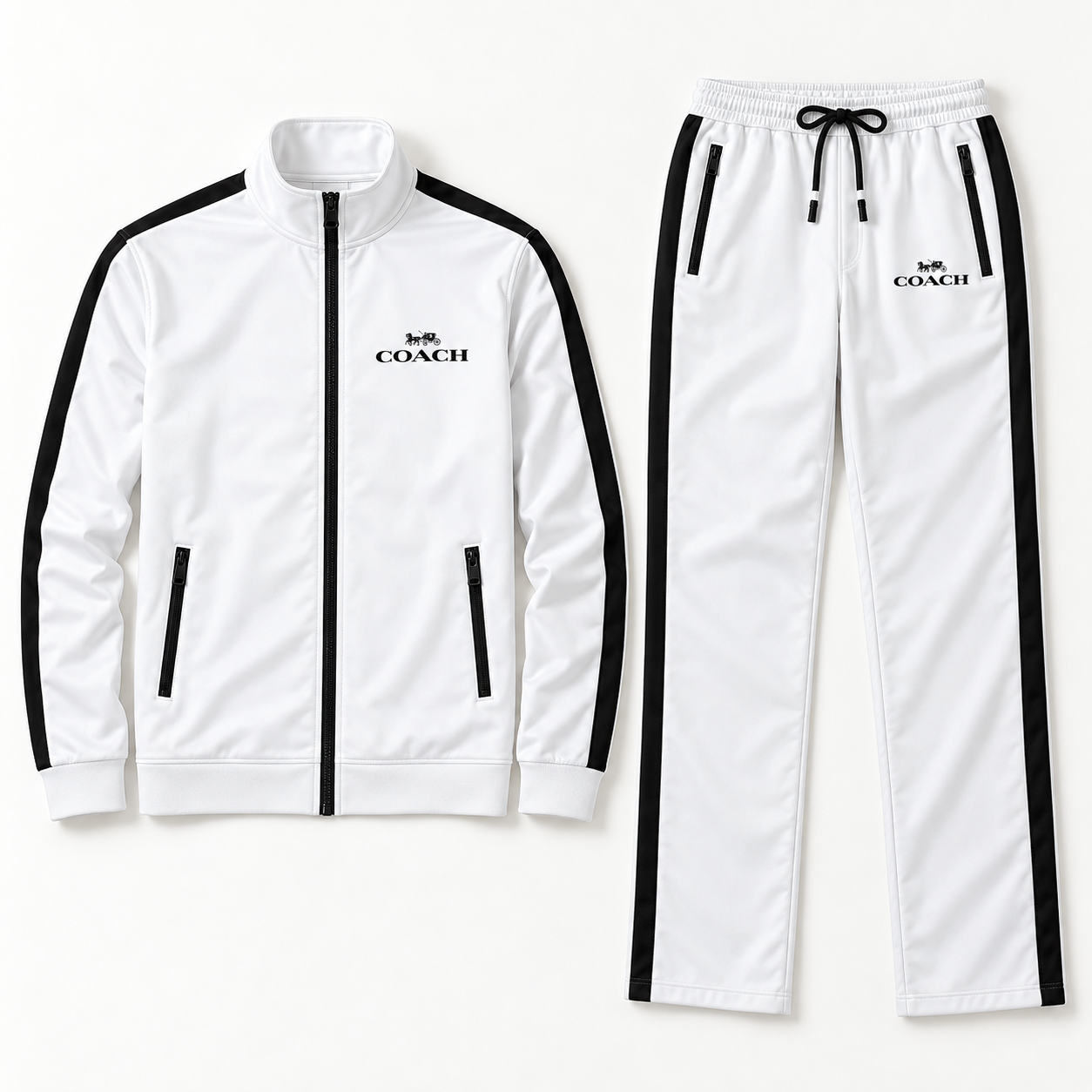 Men's Coach Dri-Fit TrackSuit | Color: White | View 5