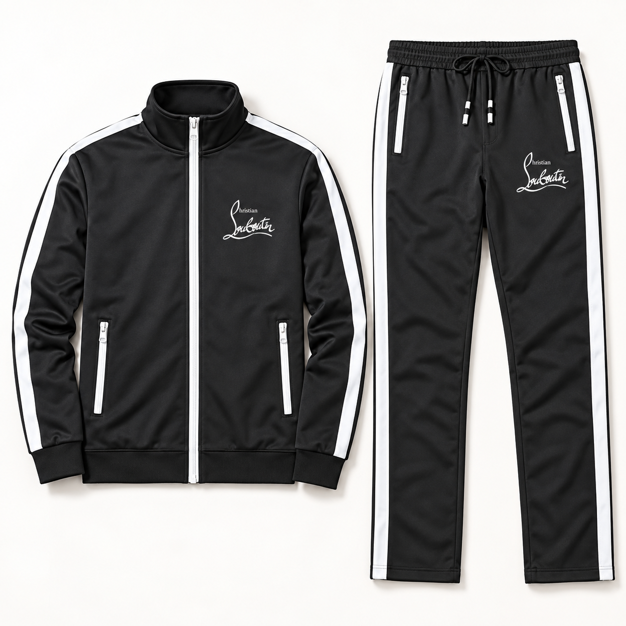 Men's Christian Louboutin Dri-Fit TrackSuit | Color: Black | View 5