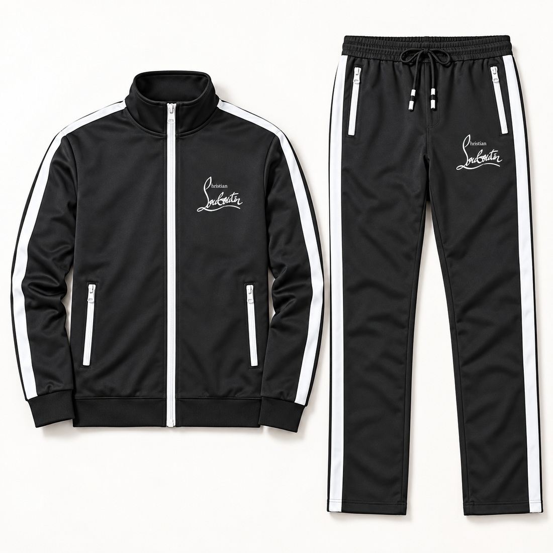 Men's Christian Louboutin Dri-Fit TrackSuit | Color: Black | View 5