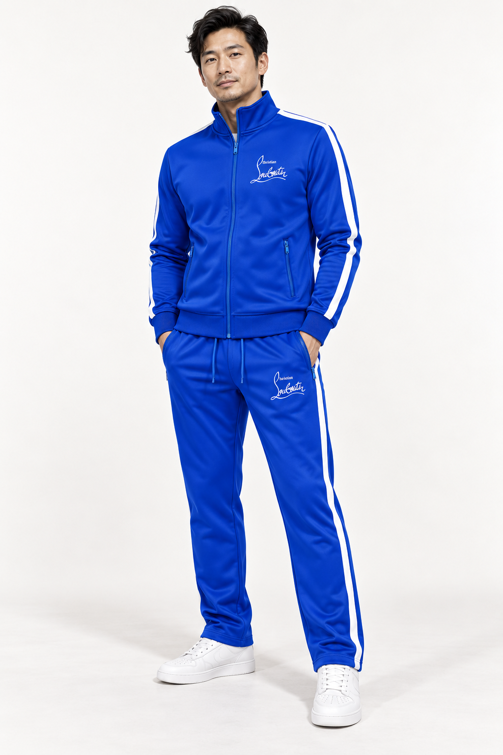 Men's Christian Louboutin Dri-Fit TrackSuit | Color: Blue | View 2