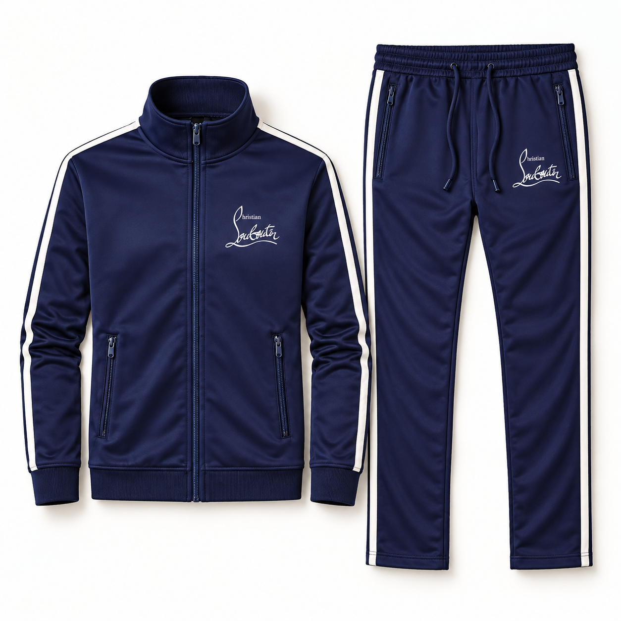 Men's Christian Louboutin Dri-Fit TrackSuit | Color: Navy | View 5