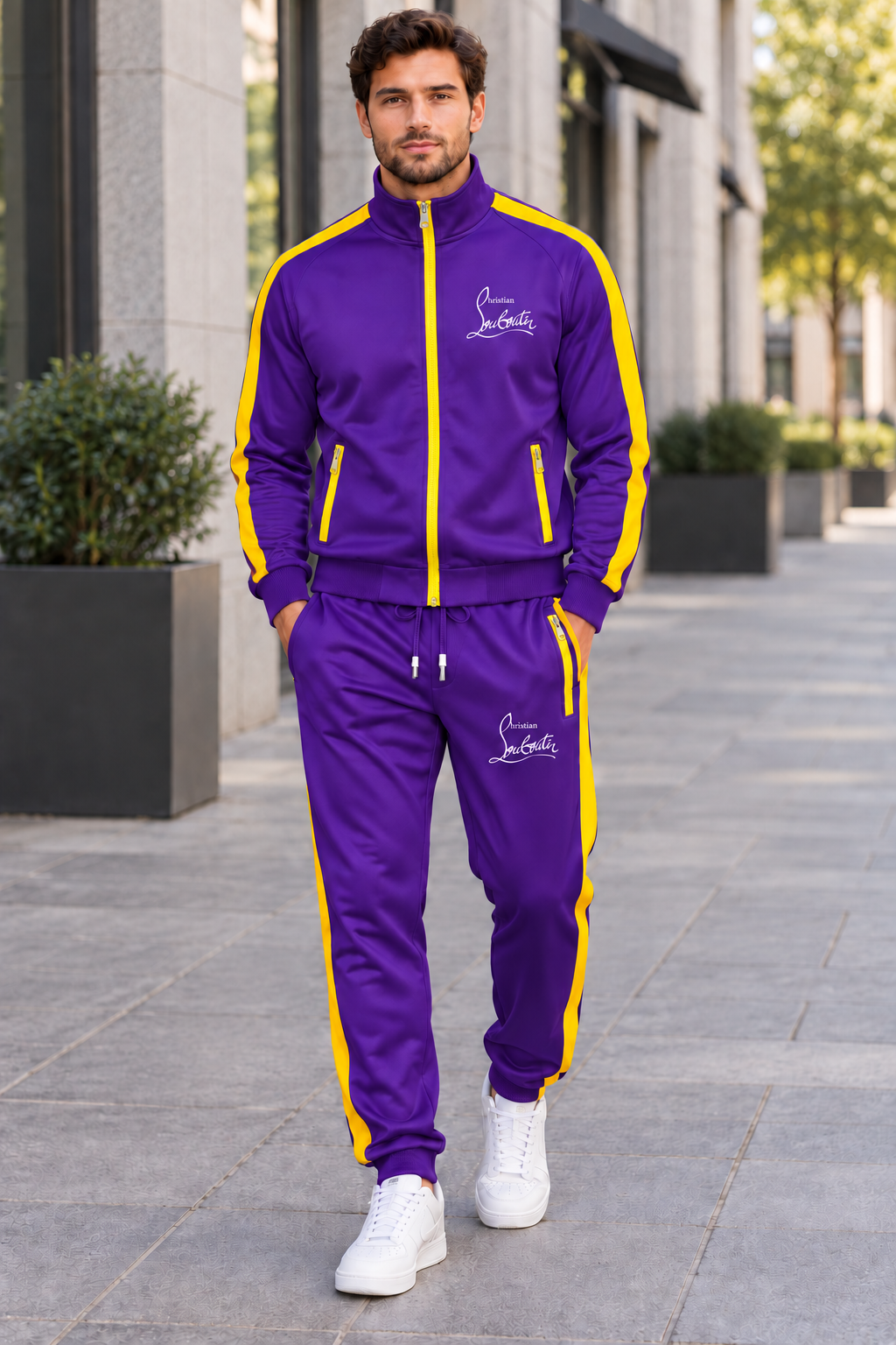 Men's Christian Louboutin Dri-Fit TrackSuit | Color: Purple | Image 1