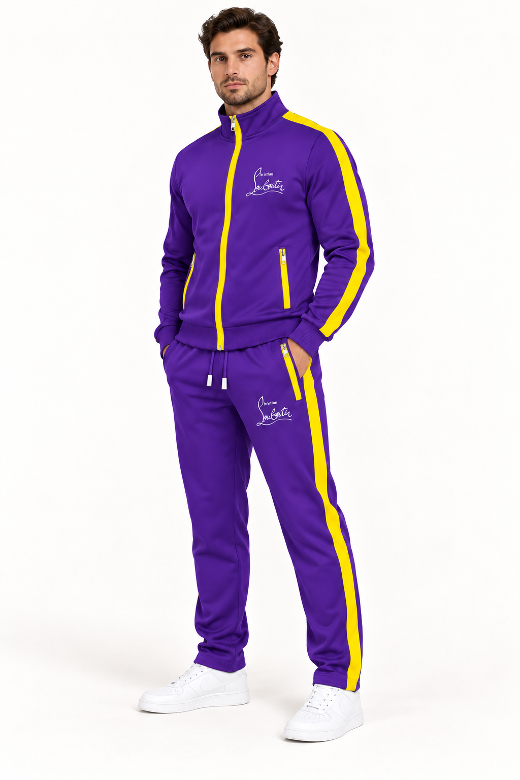 Men's Christian Louboutin Dri-Fit TrackSuit | Color: Purple | Image 2