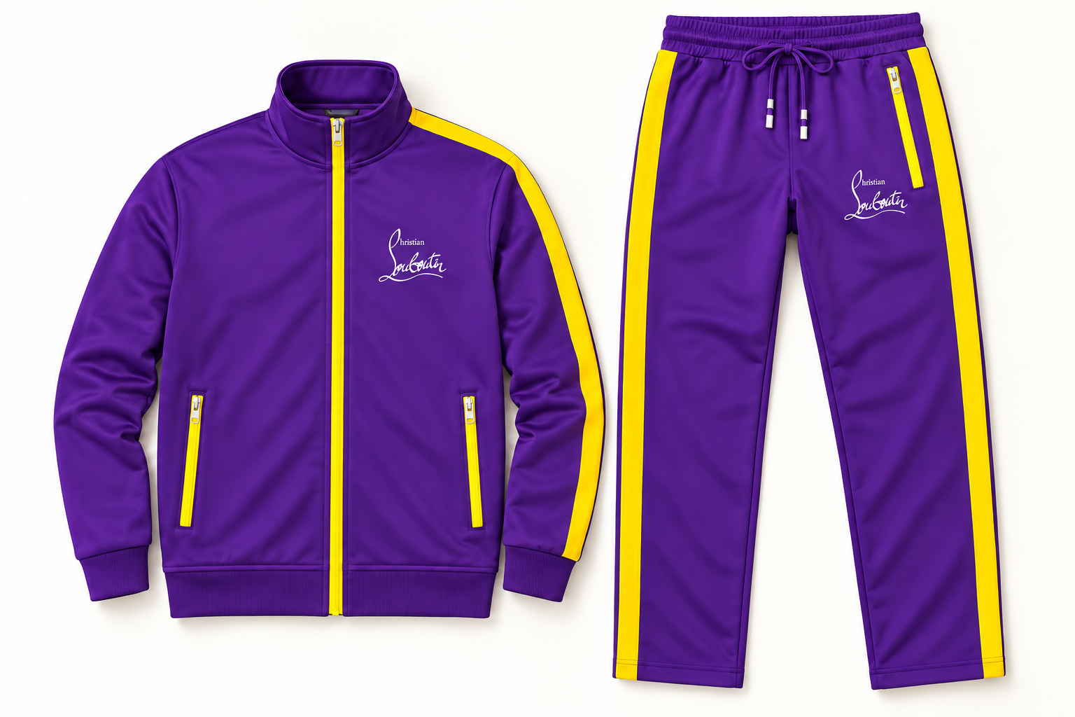 Men's Christian Louboutin Dri-Fit TrackSuit | Color: Purple | Image 5