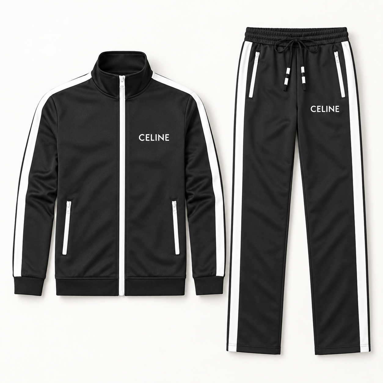 Men's Celine Dri-Fit TrackSuit | Color: Black | View 5