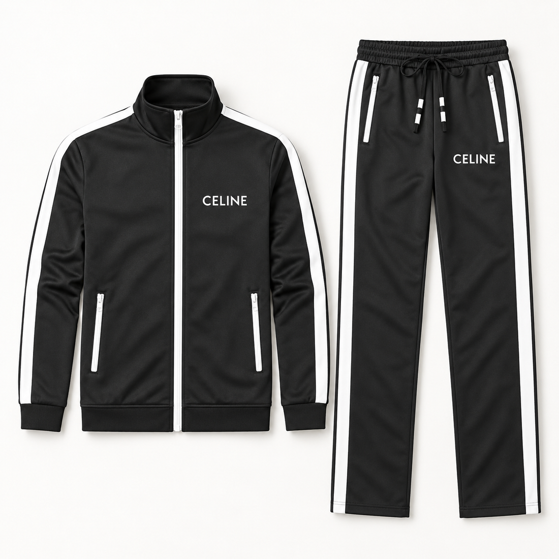 Men's Celine Dri-Fit TrackSuit | Color: Black | View 5