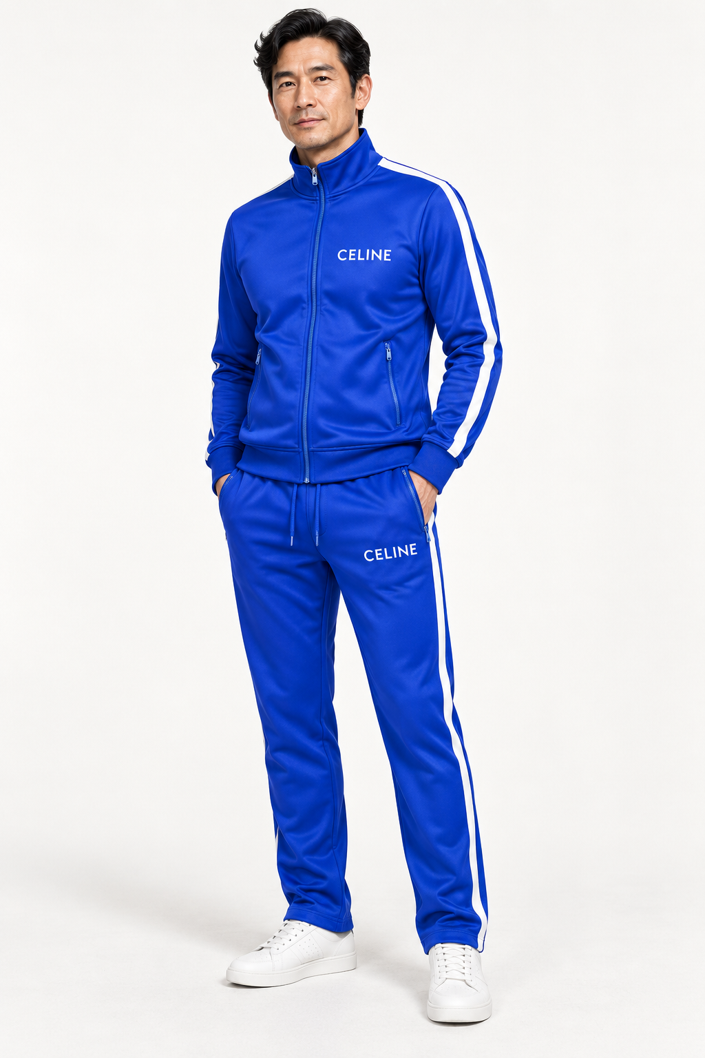 Men's Celine Dri-Fit TrackSuit | Color: Blue | View 2