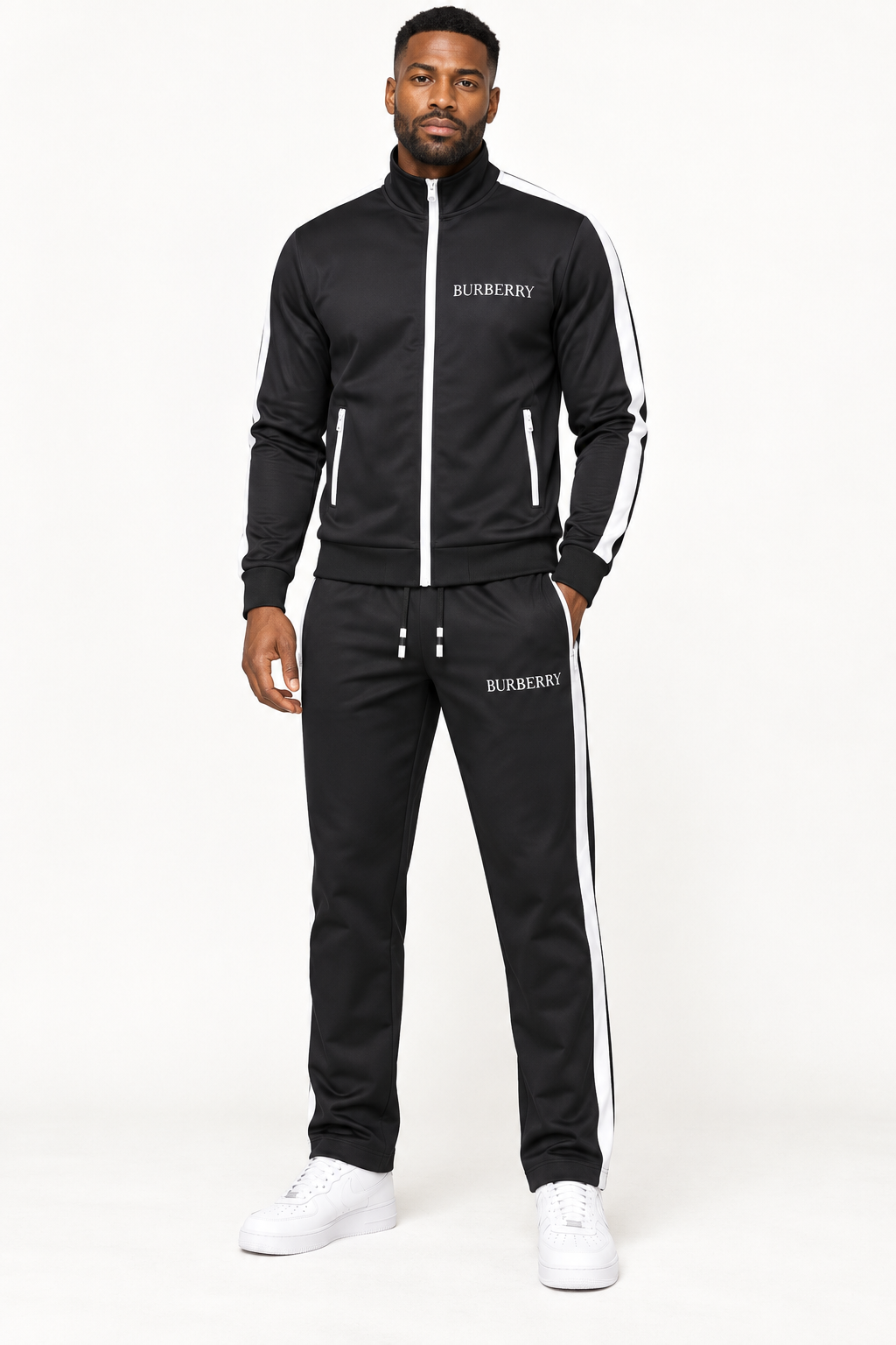 Men's Burberry Dri-Fit TrackSuit | Color: Black | View 1