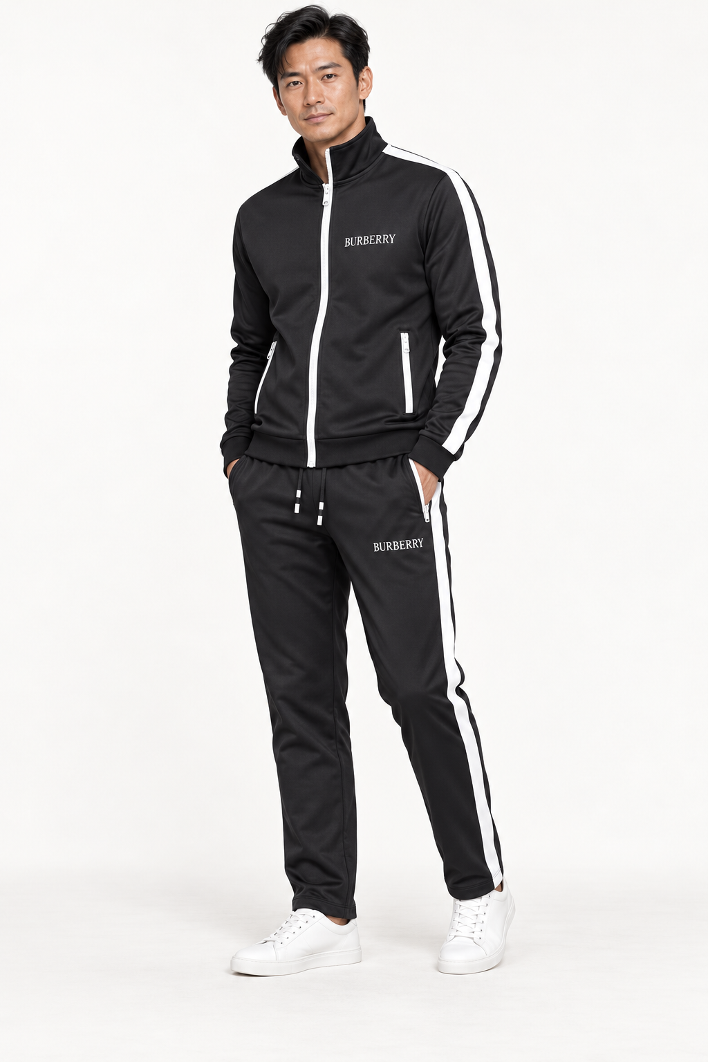 Men's Burberry Dri-Fit TrackSuit | Color: Black | View 2