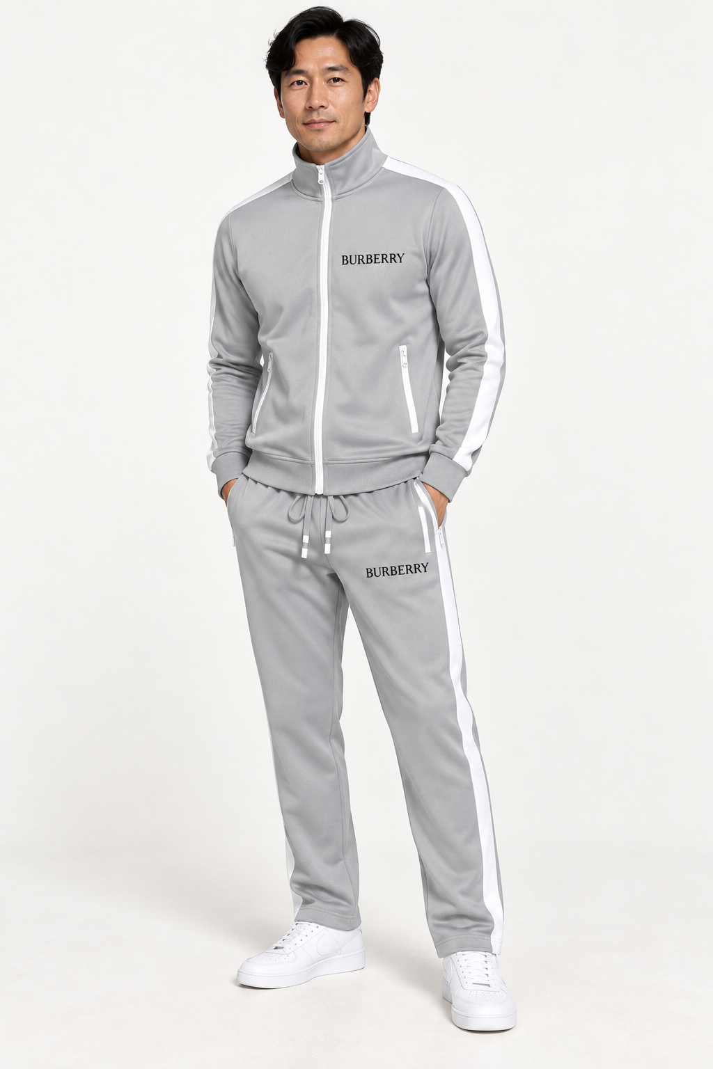 Men's Burberry Dri-Fit TrackSuit | Color: Grey | View 2