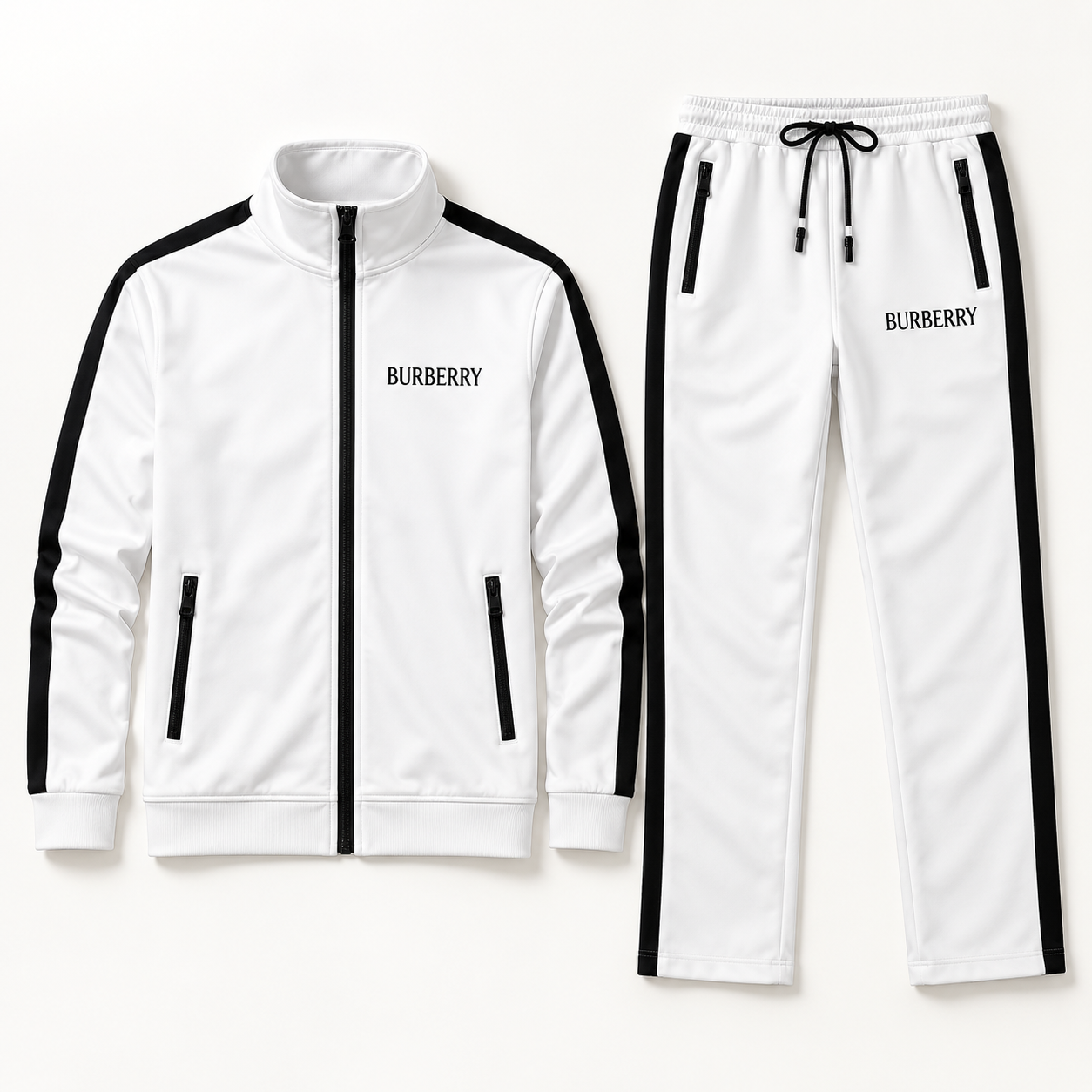 Men's Burberry Dri-Fit TrackSuit | Color: White | View 5