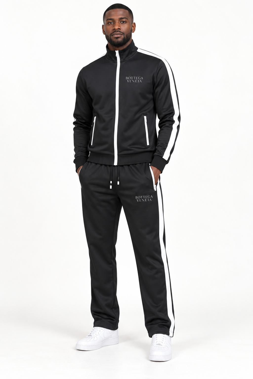 Men's Bottega Veneta Dri-Fit TrackSuit | Color: Black | View 1