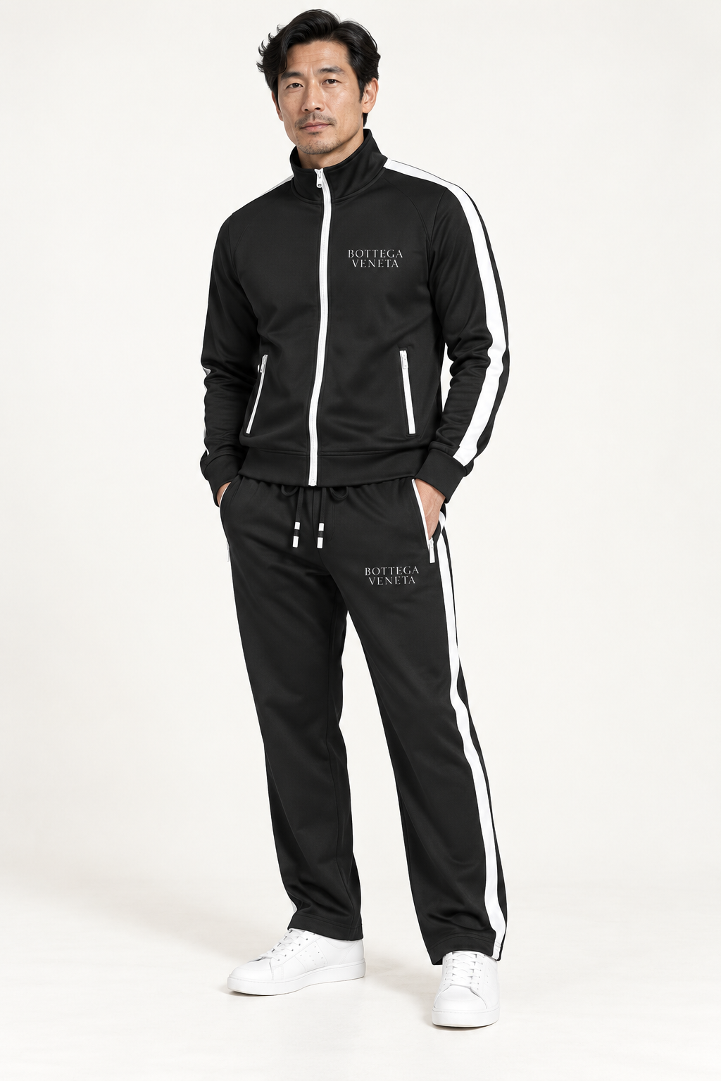 Men's Bottega Veneta Dri-Fit TrackSuit | Color: Black | View 2