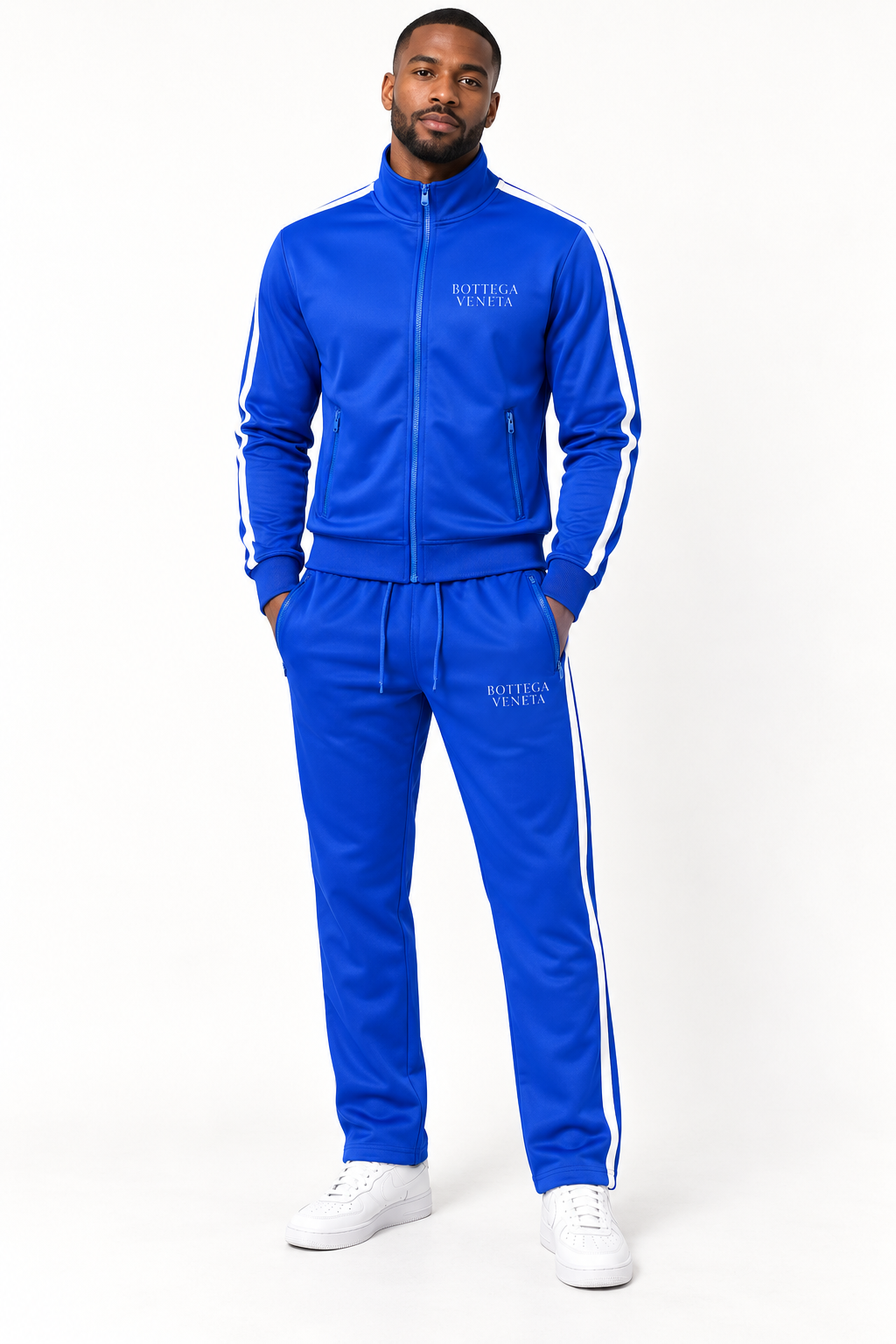 Men's Bottega Veneta Dri-Fit TrackSuit | Color: Blue | View 1