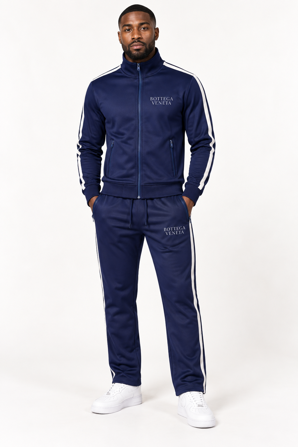 Men's Bottega Veneta Dri-Fit TrackSuit | Color: Navy | View 1