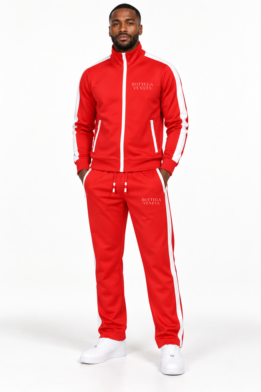 Men's Bottega Veneta Dri-Fit TrackSuit | Color: Red | View 1