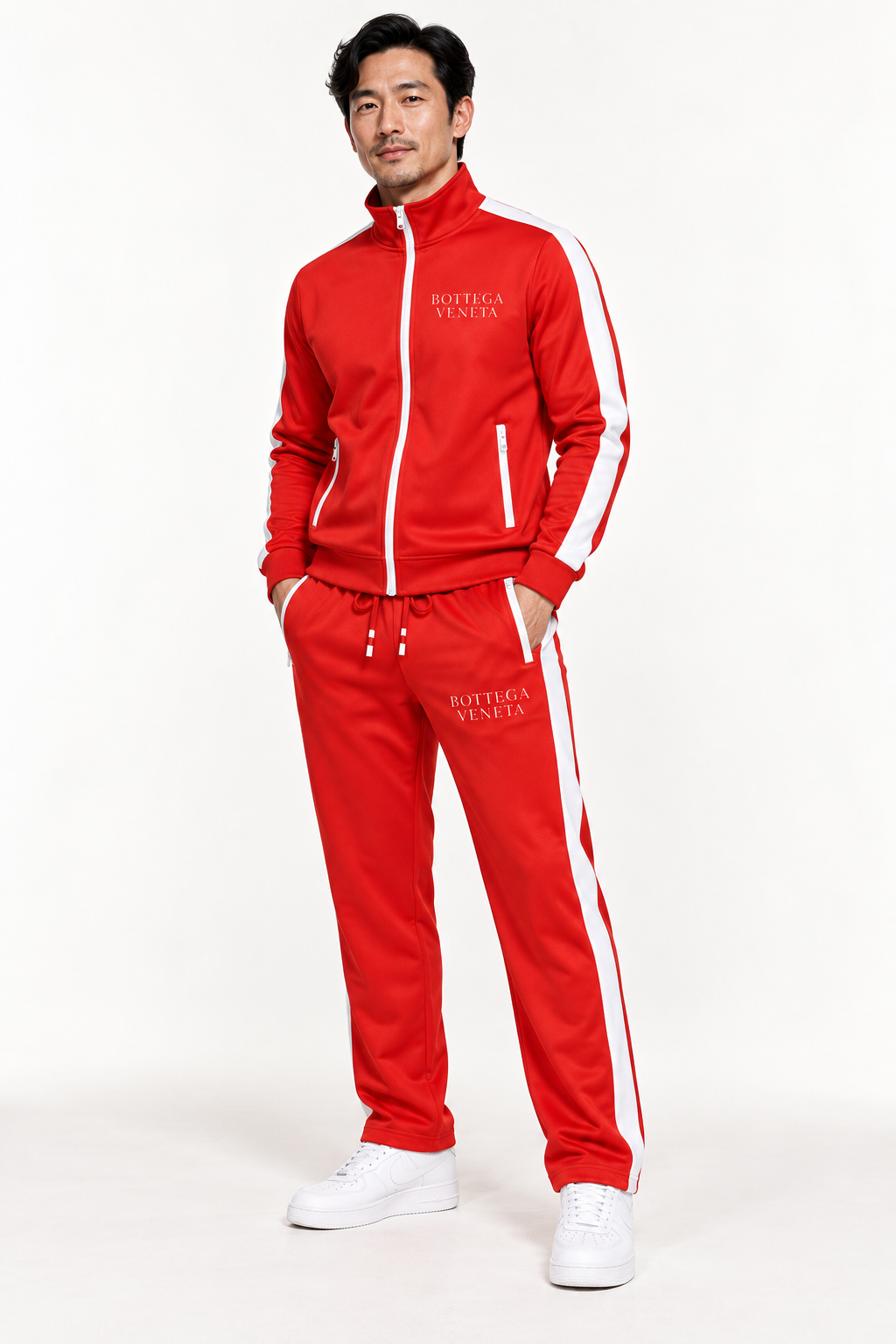 Men's Bottega Veneta Dri-Fit TrackSuit | Color: Red | View 2