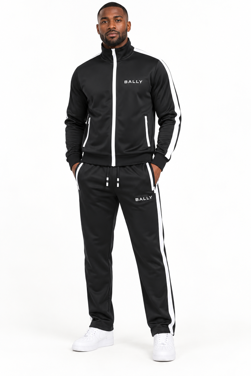 Men's Bally Dri-Fit TrackSuit | Color: Black | View 1