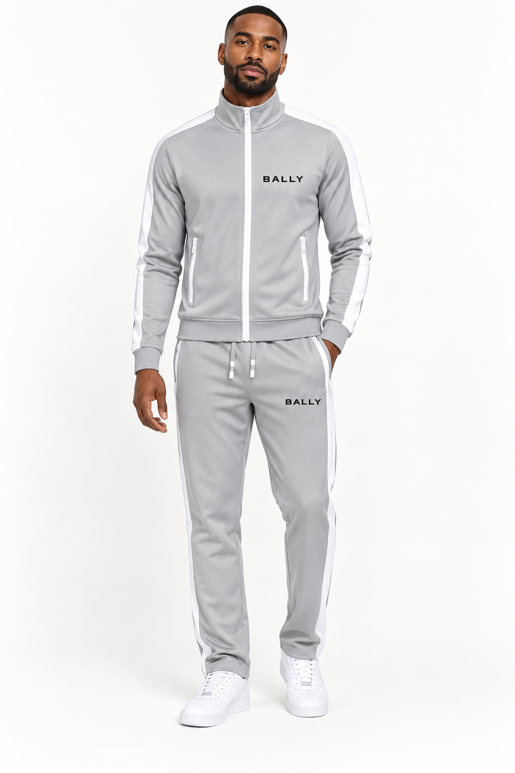 Men's Bally Dri-Fit TrackSuit | Color: Grey | View 1