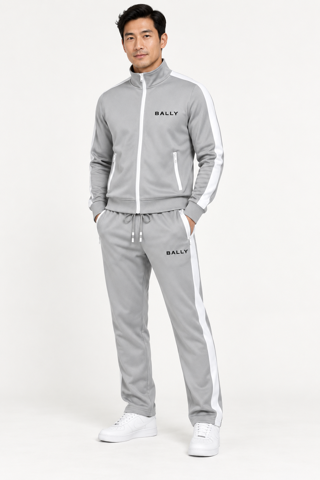 Men's Bally Dri-Fit TrackSuit | Color: Grey | View 2