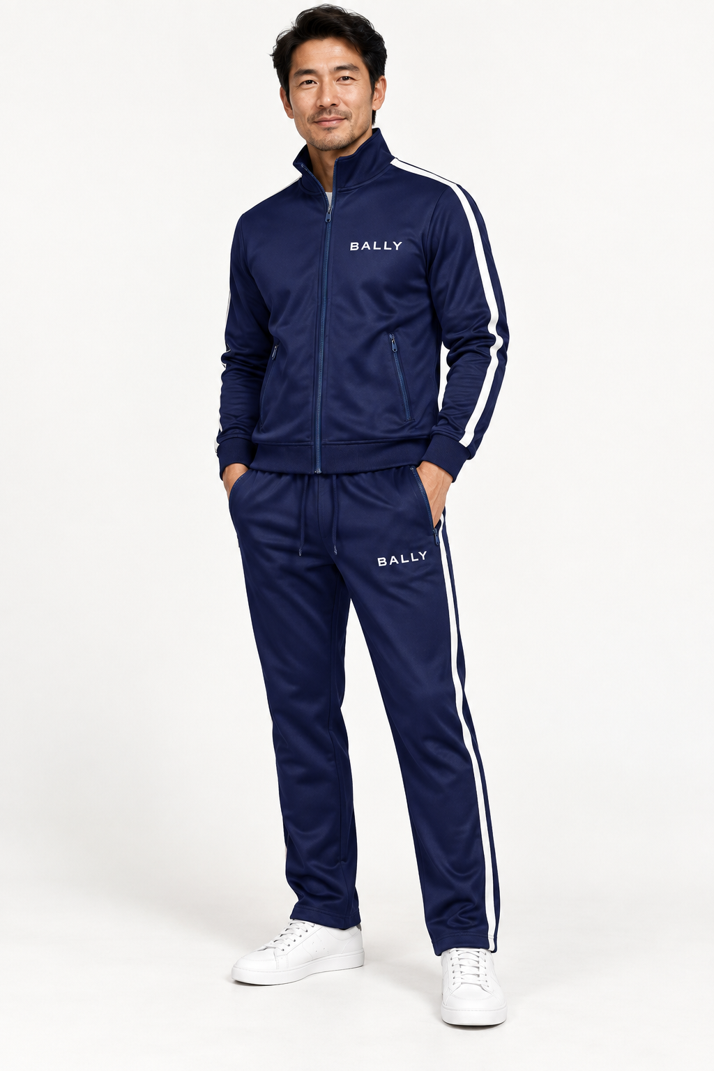 Men's Bally Dri-Fit TrackSuit | Color: Navy | View 2