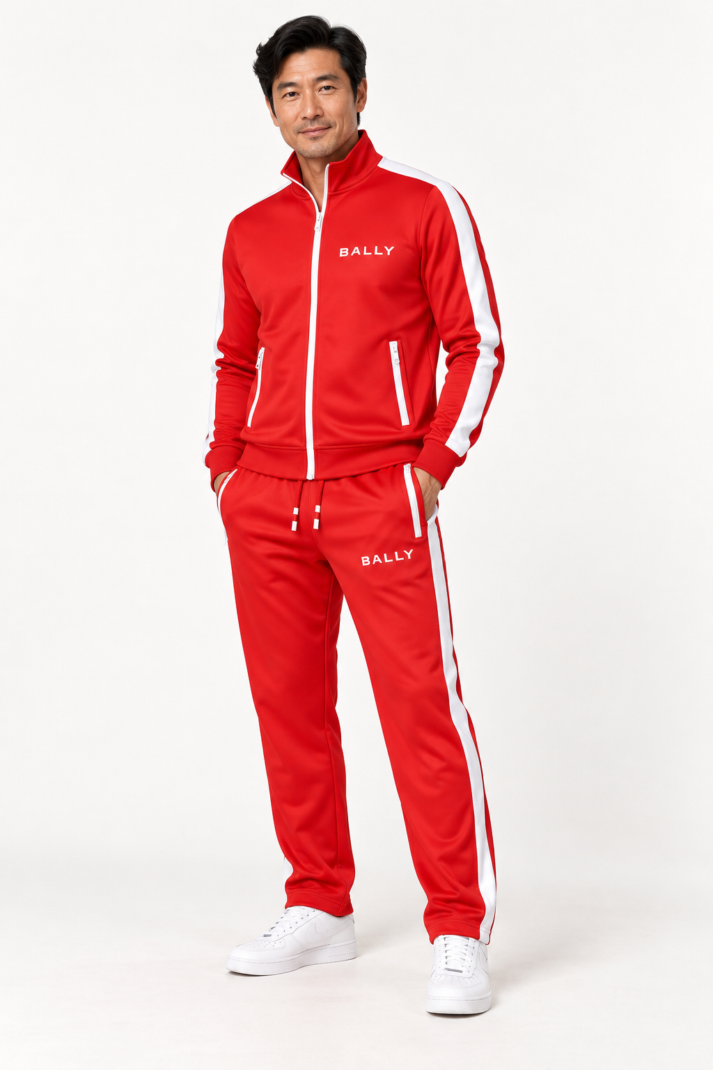 Men's Bally Dri-Fit TrackSuit | Color: Red | View 2
