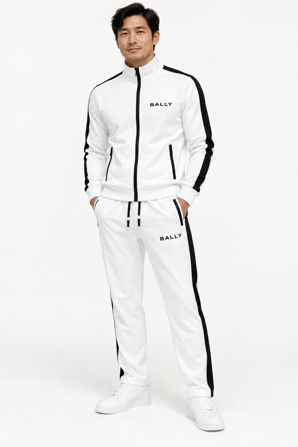 Men's Bally Dri-Fit TrackSuit | Color: White | View 2