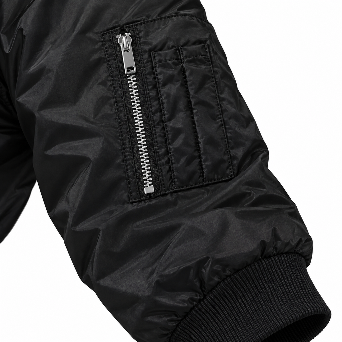 Men's Bally Lightweight Bomber Jacket Windbreaker Softshell Varsity Jacket Coat | Color: Black | View 4