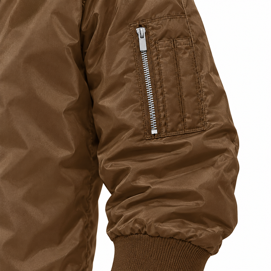 Men's Bally Lightweight Bomber Jacket Windbreaker Softshell Varsity Jacket Coat | Color: Brown | View 4