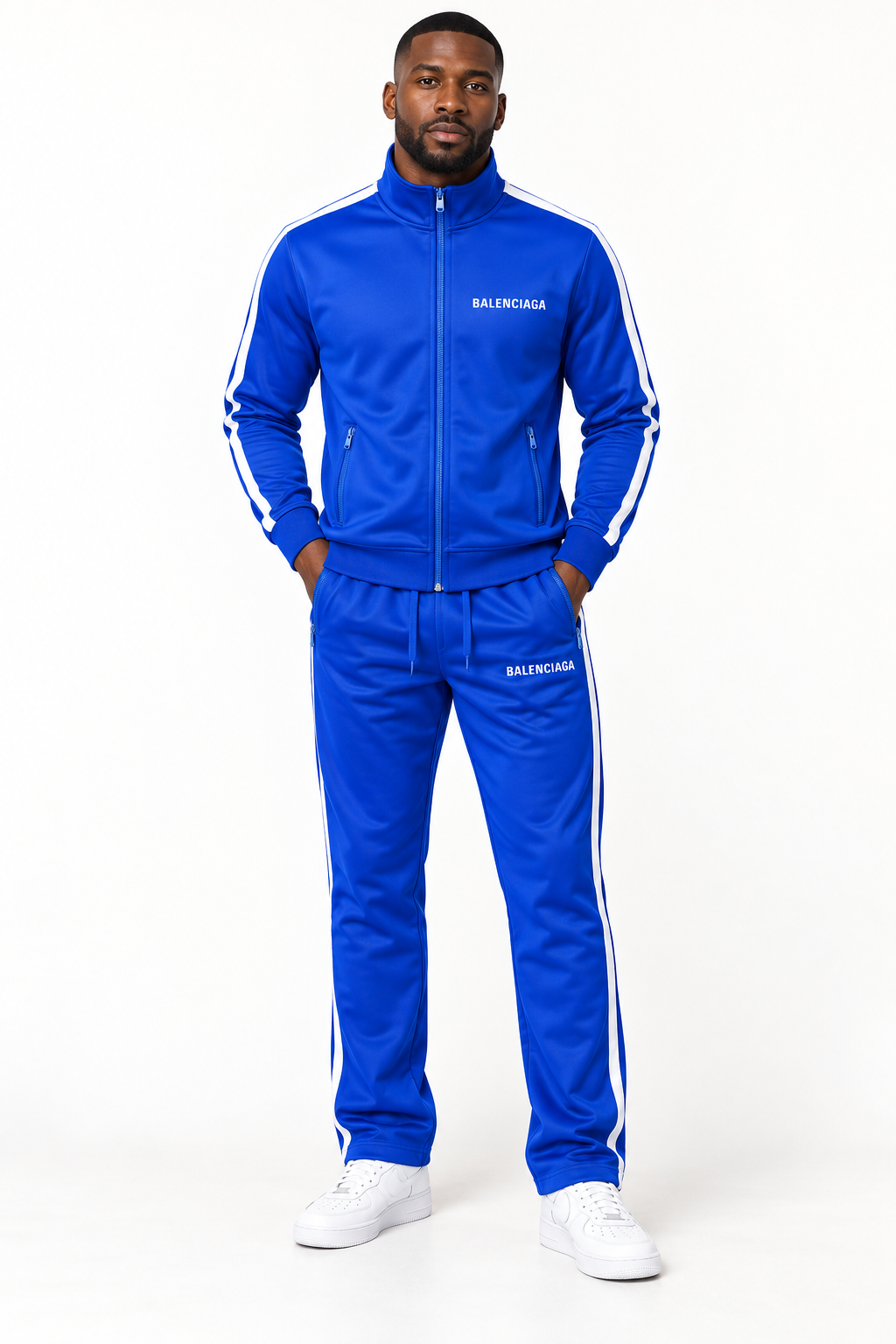 Men's Balenciaga Dri-Fit TrackSuit | Color: Blue | View 1