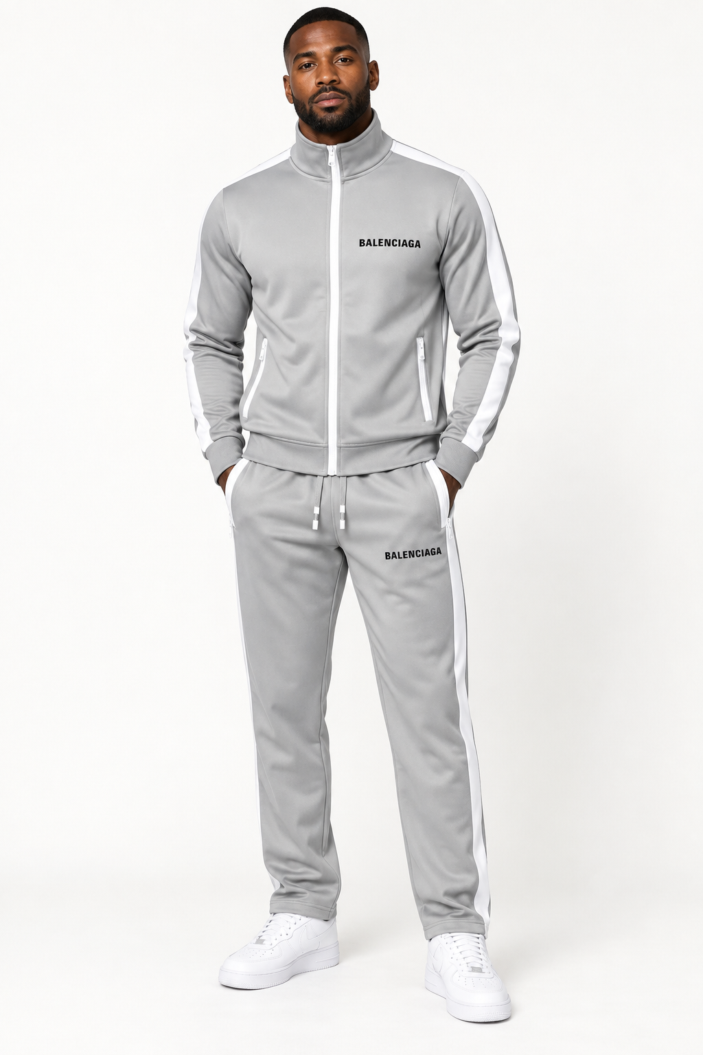 Men's Balenciaga Dri-Fit TrackSuit | Color: Grey | View 1