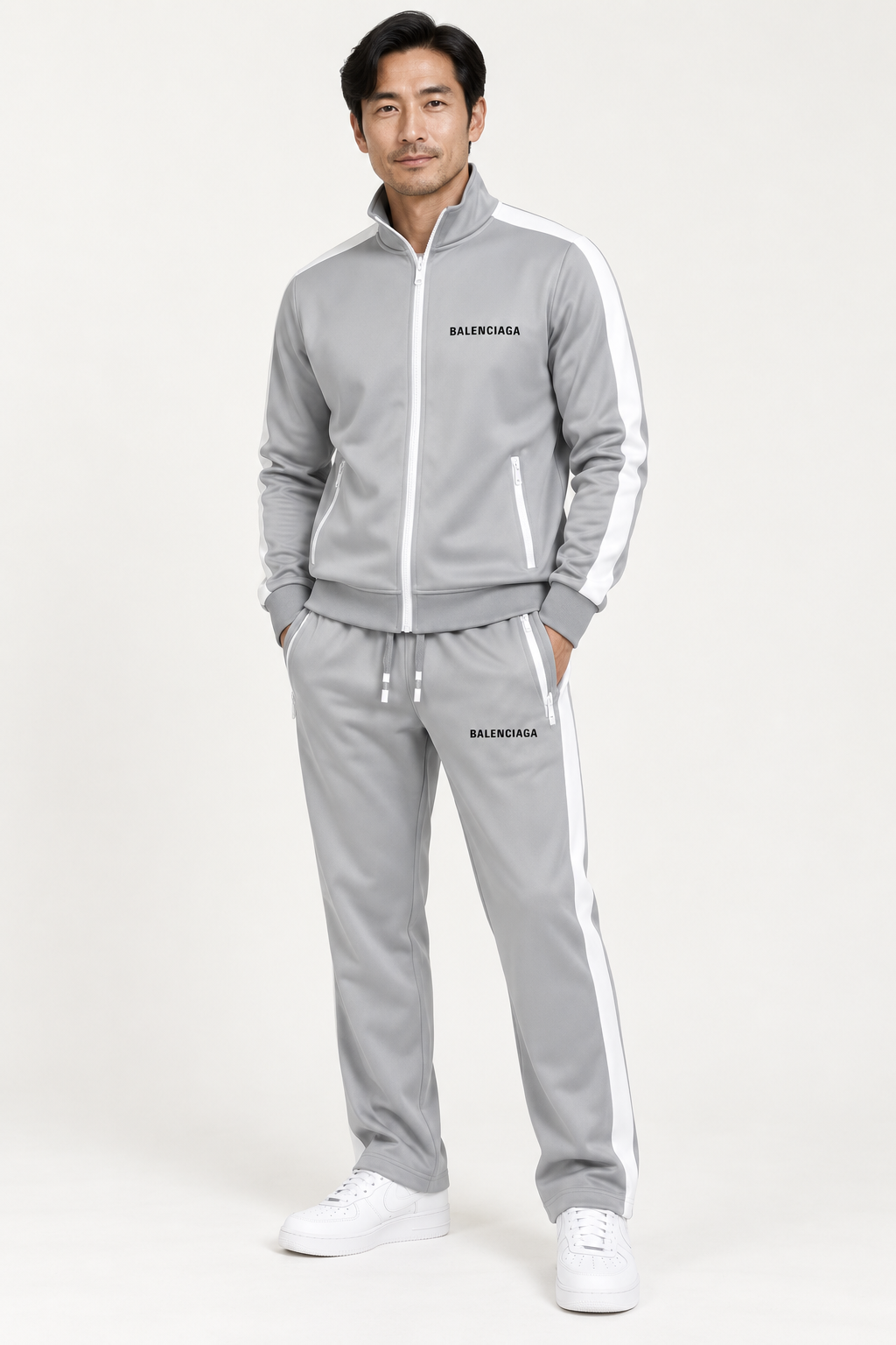 Men's Balenciaga Dri-Fit TrackSuit | Color: Grey | View 2