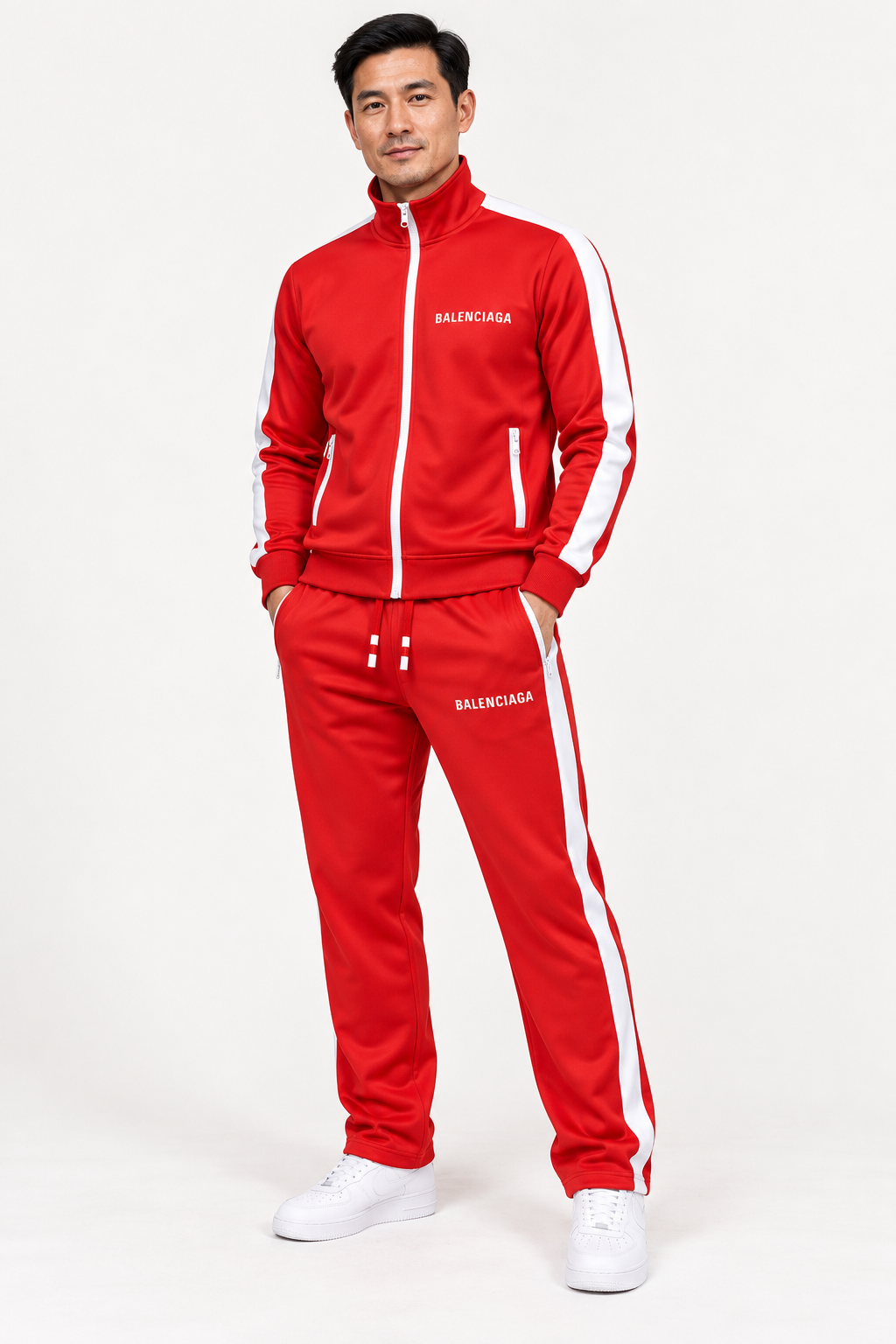 Men's Balenciaga Dri-Fit TrackSuit | Color: Red | View 2